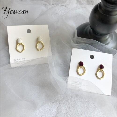 Temperament Women Simple Geometric Dangle Earrings Matte Gold Irregular Circle Dripping Long Earring Party Gift серьги