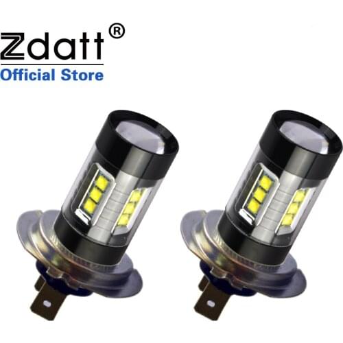 Zdatt H7 LED Foglights With Lenses Super Bright 6000K White Car Running Mini Lamp Auto Light 12V Universal Automobiles Foglights