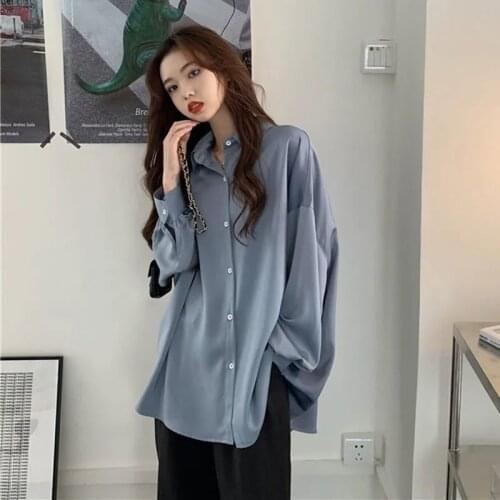 Blouse Women Autumn 2020 Retro Blue Long Sleeved Shirt Womens Top Blusas Ropa De Mujer