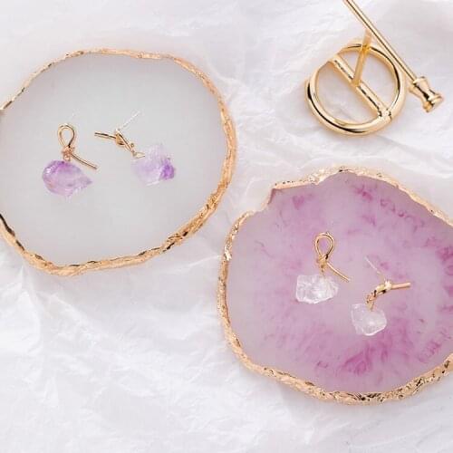 2021 New Earrings 2 Colors Crystal from Austrian Wholesale 925 silver needle simple wild irregular stone jewelry Fit Women