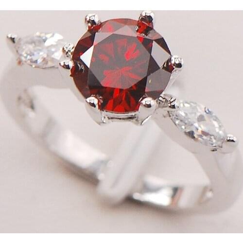 Garnet Women 925 Sterling Silver Ring F739 Size 6 7 8 9 10