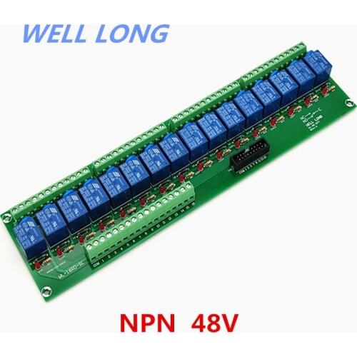 16 Channel NPN Type 48V 10A Power Relay Interface Module,SONGLE SRD-48VDC-SL-C Relay