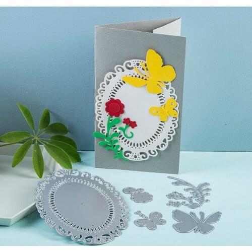 2020 dies Lace Oval Frame Flower Butterfly metal cutting dies Scrapbooking dies Paper card knife mould blade punch stencils dies