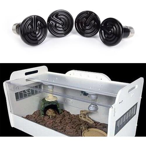 25W / 50W / 75W / 100W Pet Heating Lamp Black Infrared Ceramic Emitter Heat Light Bulb Pet Brooder Reptile Lamp