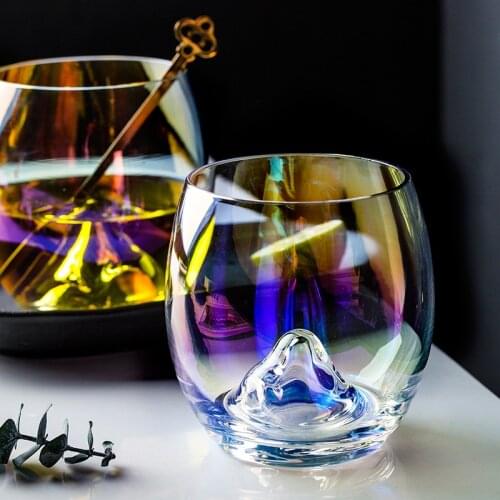 350ml/Color glass net red ins wind iceberg glass whisky wine glass drinking glass household dazzling glass water cup