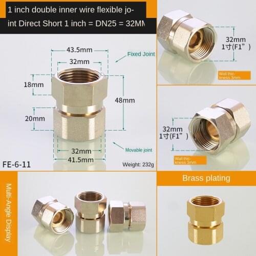 4 Points To 6 Points Change 1 Inch Double Inner Wire Live Direct Elbow Heater Pipe Fitting Copper Electroplated Redu