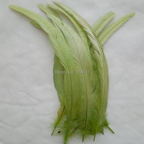 50PCS/LOT!12-14"30-35cm long COQUE TAIL FEATHERS Exclusive Quality,Clover Green/Light Green,quality guaranteed