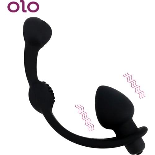 OLO Anal Plug Vibrator 10 Speed Butt Plug Silicone Anal Bead Prostate Massage Sex Toys for Women Men Adult Products Erotic