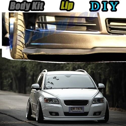 Car Bumper Lip Front Spoiler Skirt Deflector For Volvo V50 2004~2012 Tune Car Modified Body Kit VIP Hella Flush Lips