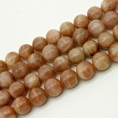 Free Shipping 6 8 10 12mm Wholesale Natural Gems Sun Stone Jewelry DIY Round Loose Beads Strand 15"