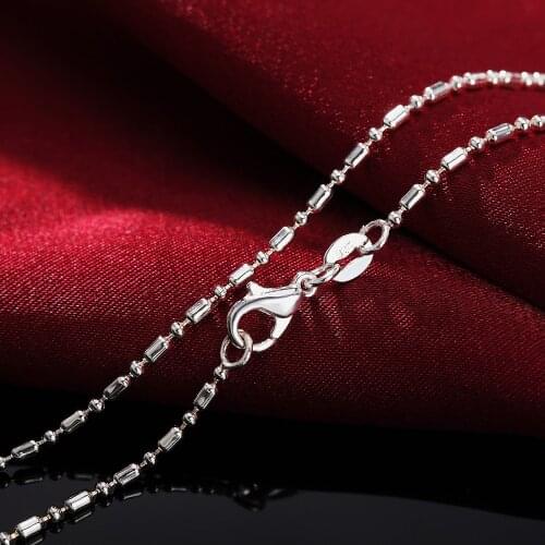 5PCS 925 Sterling Silver Necklace 2 Threads Bead Chain DIY Clavicle Chain 16''18''20''22''24''26''28''30