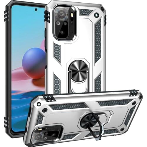 Cover for REDMI NOTE 10 Armor Rugged Military Shockproof Magnet Car Holder Ring Case for Xiaomi Redmi Note 10 Note10