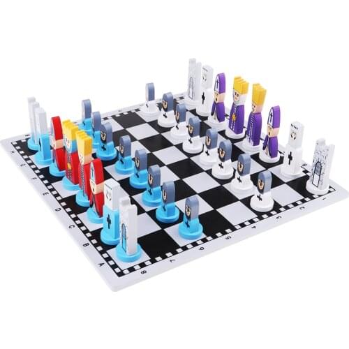 Wooden International Chess Checkers Chess Pieces Educational Kids Adults Fun