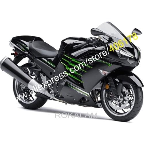 Motorcycle Part Body Kit For Kawasaki ZX14R ZZR1400 2012 2013 2014 2015 ZX-14R Black Green Fairing (Injection Molding)