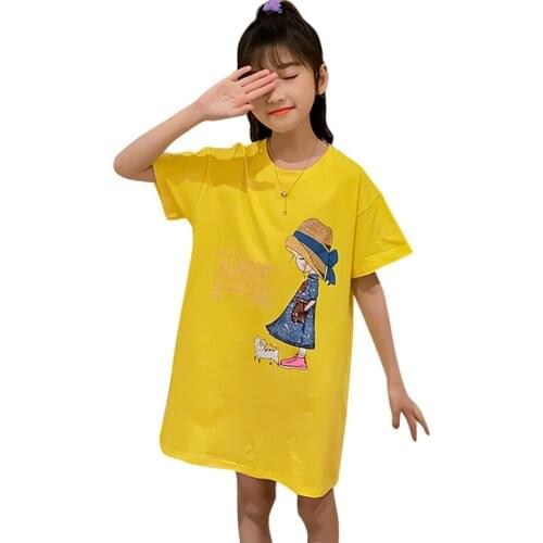 Childrens Long T-shirts Floral Pattern T Shirt Girl Letter Kids T Shirt Casual Style Child Girl Summer Clothes