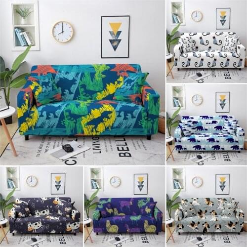 Animals Pattern Elastic Sofa Covers For Living Room Stretch Sofa Slipcover Sectional Corner Couch Cover Sofa Chaise Cover Lounge