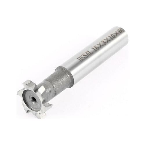 Milling Tool Cutter 3mm x 16mm 6 Flutes HSS T Slot End Mill