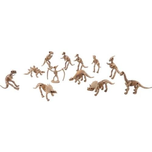 12Pcs Dinosaur Toys Fossil Skeleton Simulation Model Set Mini Action Figure Jurassic Educational Creative Toys for Boys Children