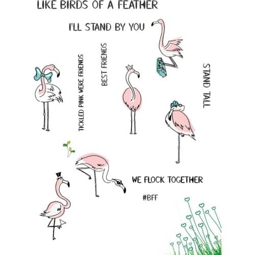 ZhuoAng Graceful Flamingo Clear Stamps For DIY Scrapbooking/Card Making/Album Decorative Silicon Stamp Crafts