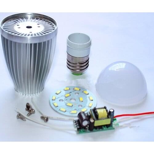 Aluminum bulbs E27 E14 3w 5w 7w 9w 12w led bulb shell kit + driver +5730SMD PCB heatsink LED parts for bulb lamps improved