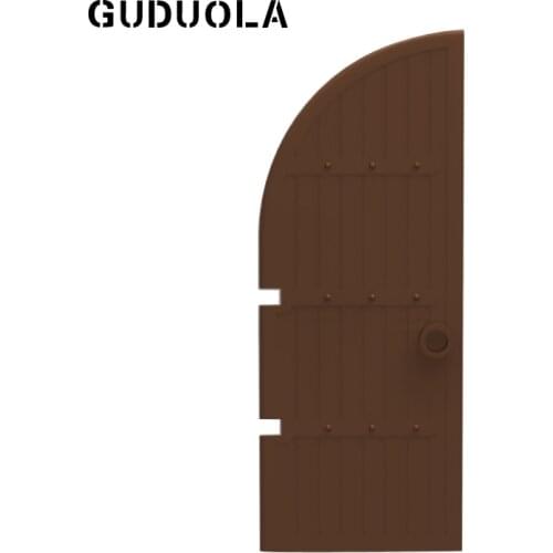 Guduola Building Block Door 1x4x8 with 1/4 Circle Top (6105) Frames Windows Walls MOC Build Educational Toys 5pcs/LOT