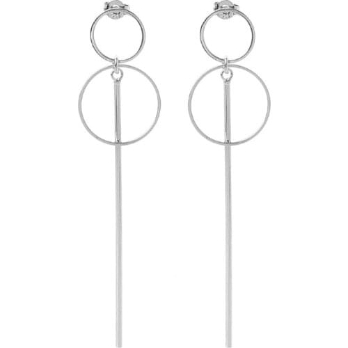 Korean Double Circle Geometric Female Jewelry