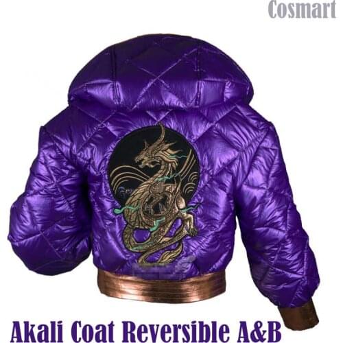 Game LOL K/DA KDA Akali Cosplay Costume Jacket Coat Reversible A&B Halloween Suit For Women 2019