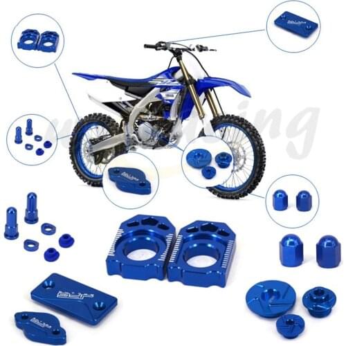 Motorcycle CNC Brake Fluid Reservoir Cover Axle Block Engine Cover Plugs Set For Yamaha YZ WR 250F 250X 250R 450F YZ250F YZ450F