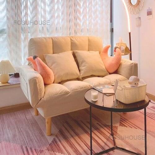 Small Family Living Room Sofas Single Lazy Sofa Bedroom Armchair Home Furniture Apartment Rental House Simple Mini Sofa Bed