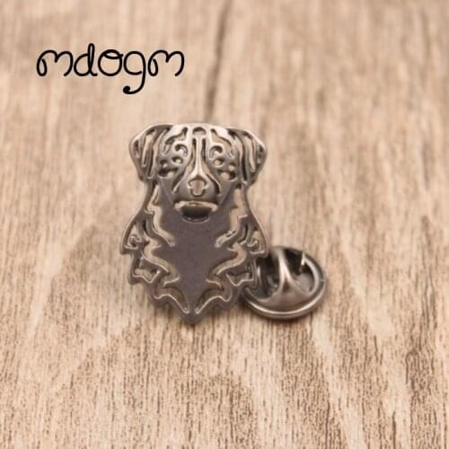 Mdogm Australian Shepherd Dog Animal Brooches And Pins Suit Cute Metal Small Father Collar Badges Gift For Male Men B055