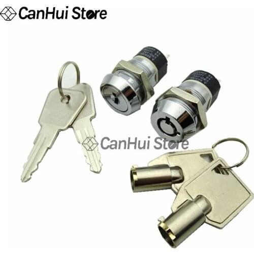 19MM 4Pin Metal ON-OFF SPST Lock for Elevator Base Station Double dial key switch electronic key door lock NO-NC/2NO-2NC