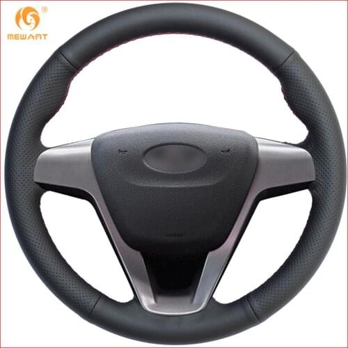 MEWANT Black Artificial Leather Car Steering Wheel Cover for Lada Vesta 2015 2016 2017 Interior Accessories Parts