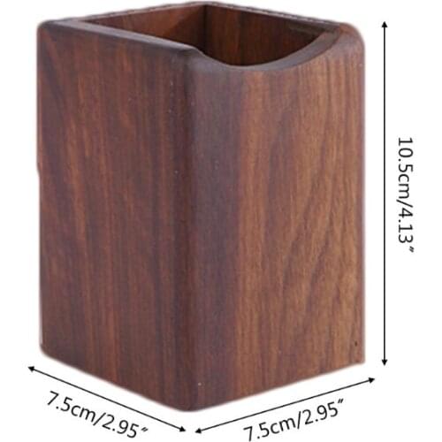 Natural Wooden Pen Pencil Holder Multiple-use Desk Organizer Storage Box Desktop Y51A