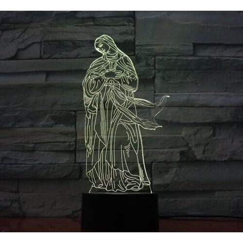 3D Illusion Night Light BedsideLED Lamp Christianity Nightlight Touch Switch Atmosphere Decor Sincere Christian Gift APP Control