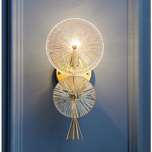 Nordic Post-Modern Transparent Glass Wall Lamp Light Luxury Bedroom Bedside Living Room Background Wall Creative LED Decor Light