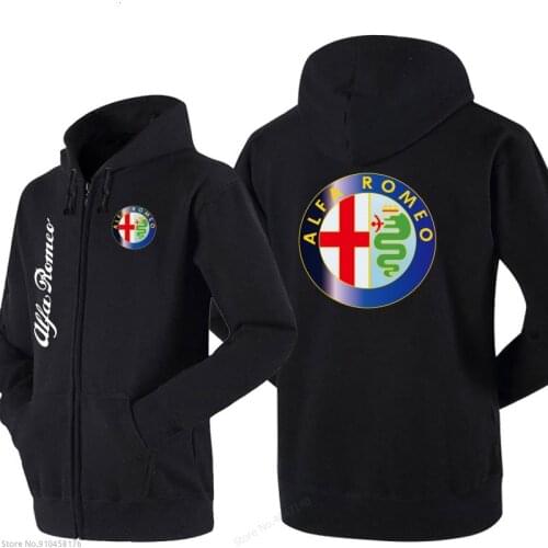Neew Mans Alfa Romeo Logo Zipper Hoodies Spring Autumn Printed Comfortable Hoodie Fashion Long Sleeve Zipper Jacket Sweatshirt