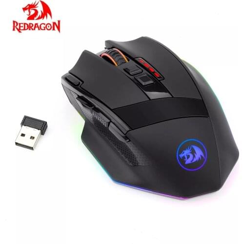 Redragon – original M801P gaming mouse, RGB backlight, 2.4G, wireless and wired connection, Durable mode, for PC gamer