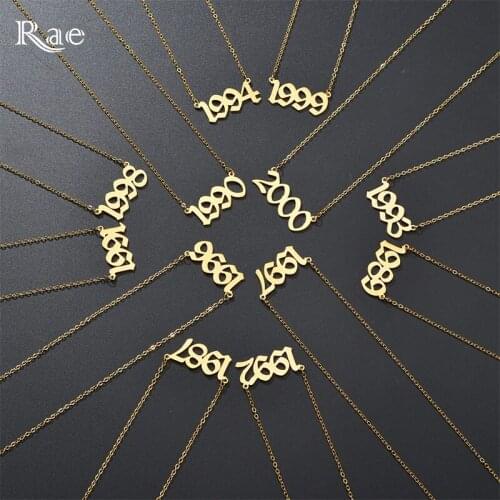 Raexrage 10 pcs Personalized Birth Numbers Necklaces Initial Letter Custom Name Necklace Anniversary Gift Wholesale