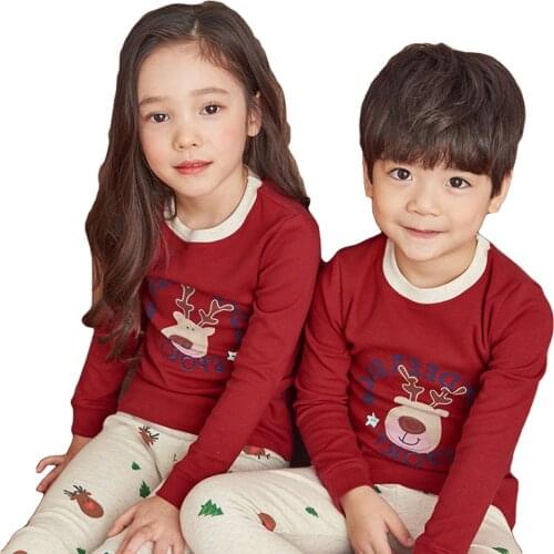 New Christmas Kids Boy Girl Pajamas Set Xmas Unisex Cotton Toddler Homewear Underwear Clothing Set Childrens Sleepwear Outfit