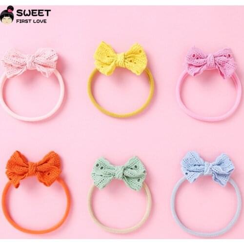 1pc New Girls Nylon Headbands Newborn Baby Girls Thin Elastic Nylon Bows Hairbands Knot Baby Hair Accessories Gift