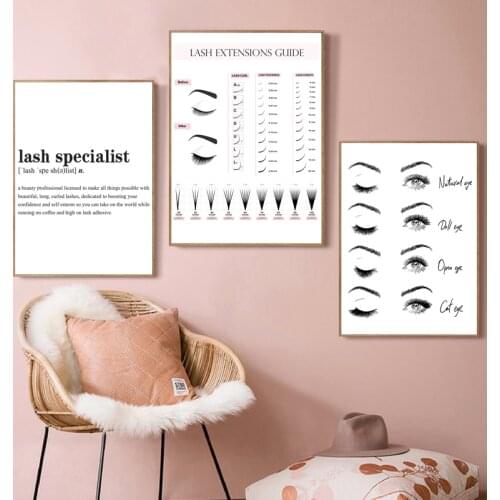 Lash Specialist Gift Eyelash Extensions Technician Guide Poster Eyelash Makeup Wall Art Canvas Painting Print Beauty Salon Decor