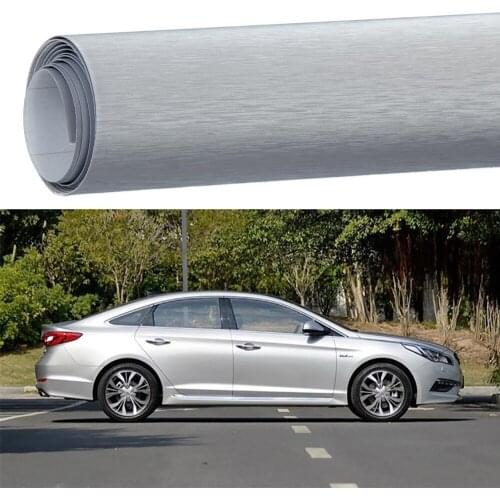 Sunice Silver Brush Chrome Vinyl Car Body Styling Wrap Film Auto Foil Auto Motorcycle Stickers Air Bubble Free