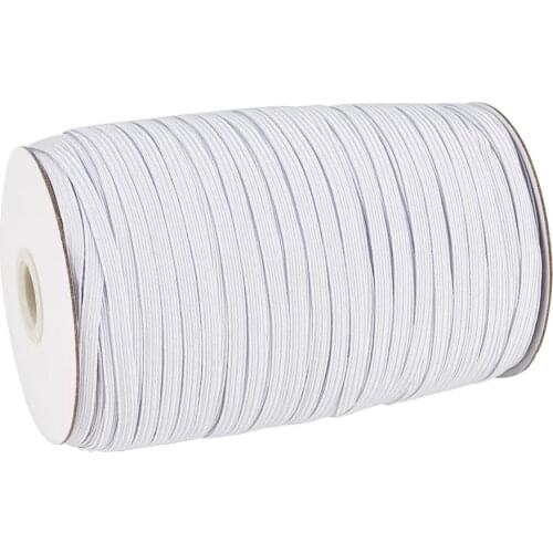 1 Roll White Flat Elastic Cords Material For DIY Masks Accessories Rope String Sewing Stretch Thread 4/5/6/8/10/12/14mm In Stock