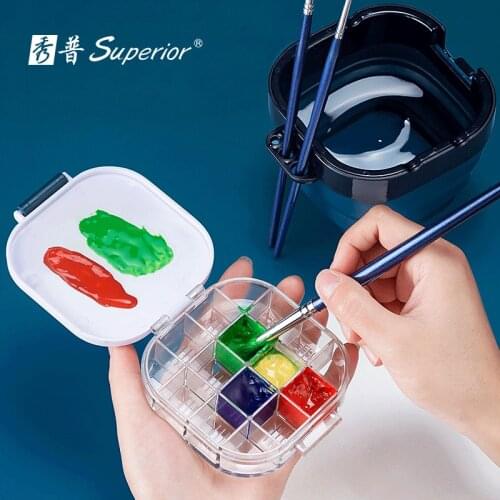Folding Moisturizing Paint Storage Box Watercolor Palette Case Airtight Deep Bucket For Gouache Acrylic Pigment Art Supplies