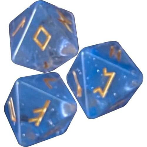 3 Pcs 8-Sided Rune Dice Resin Assorted Polyhedral Dices Set Divination Game Toys XXUF