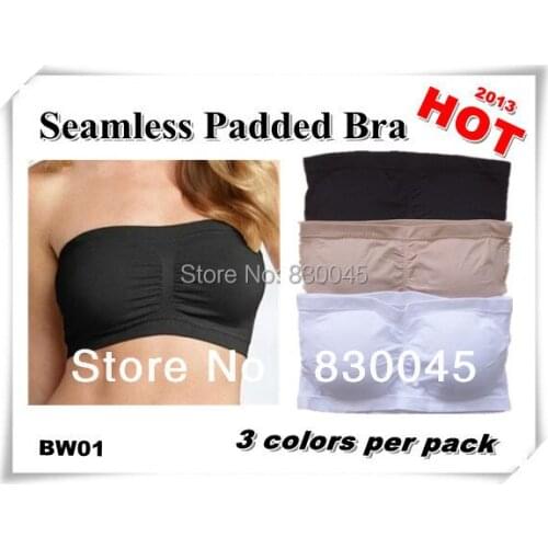 Tv sale product Wholesale Spandex Nylon Seamless Padded Bra 3 colors one pack