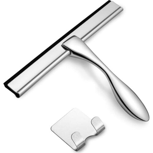 All-Purpose Shower Squeegee,Premium Stainless Steel Squeegee for Shower Doors,Window Ergonomic Non-Slip Handle,10 Inches