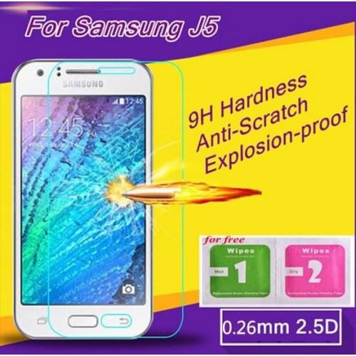 0.26mm Tempered Glass for samsung galaxy J5 J500 J500F front premium tempered glass j5 Screen Protector explosion, anti-scratch