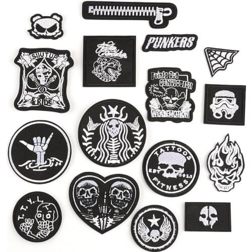 1pcs Punkers Theme Embroidered Patches Sew On/Ironing Applique Stickers Badge Accessories Decoration Clothing DIY