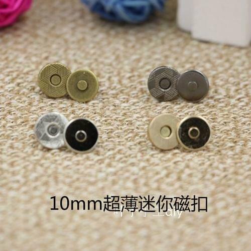 100 set Free shipping 10mm Magnetic snaps clasps fastening purses handbags craft buttons closures